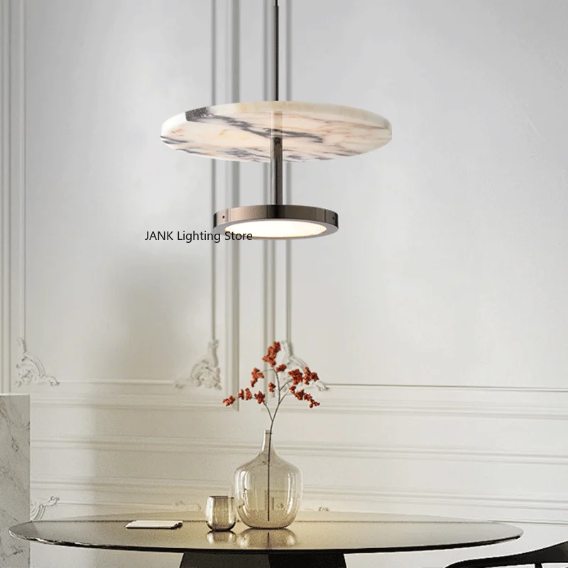 Light Luxury Marble Hall Dining Table Island Platform Modern Light Luxury Art Hanging Line Lamp Dining Pendant Light
