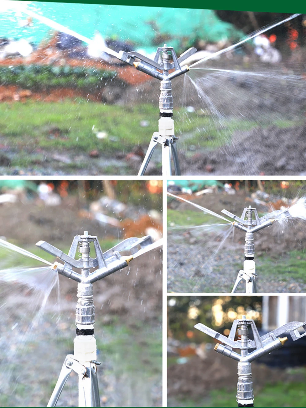 1" Female Thread Rotating Rocker Impact Sprinkler Double Outlet  Agriculture Farmland Lawn Automatic Irrigation Sprinkler Gun