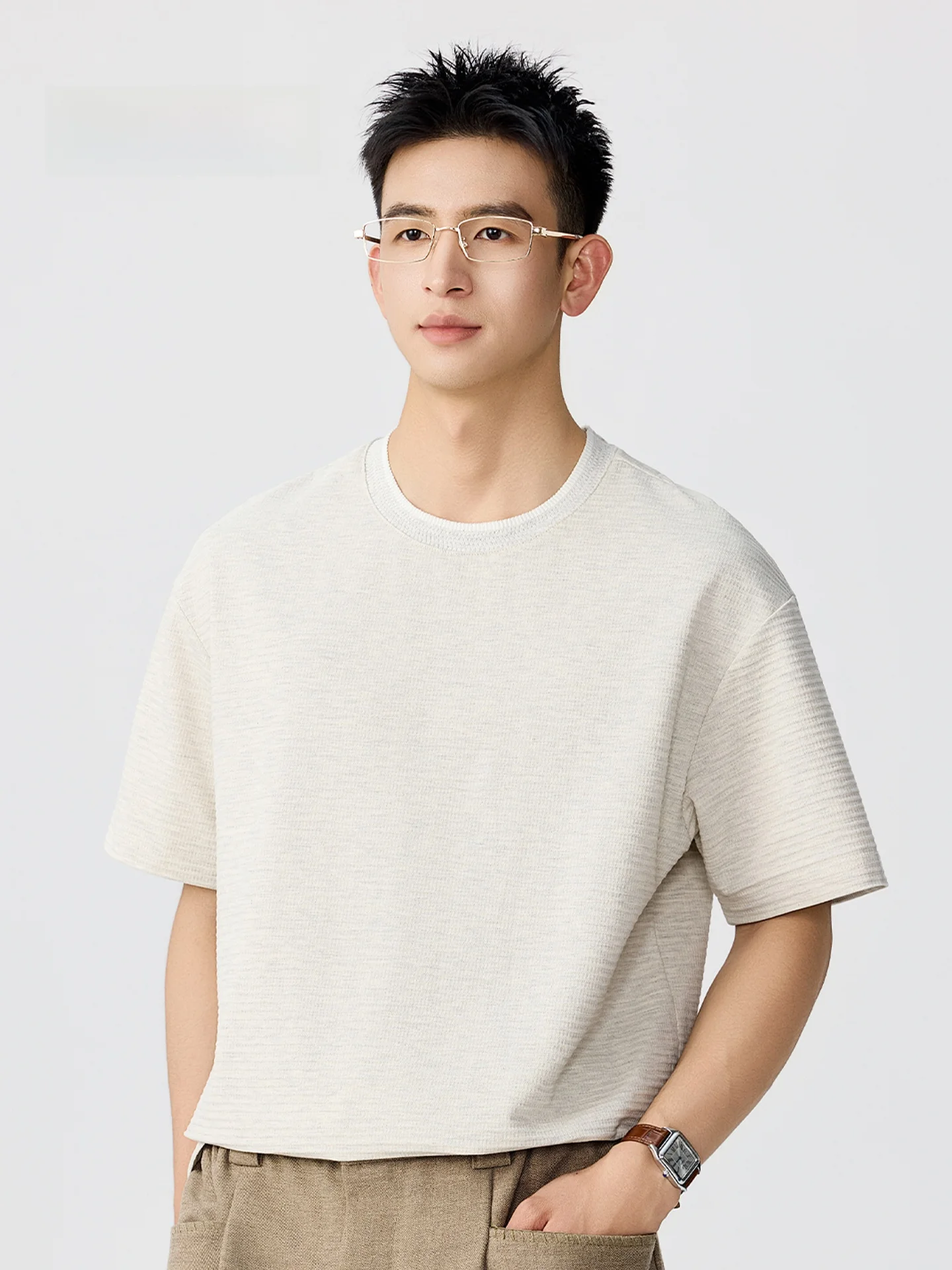 

MMOPTOP Men's Casual Short Sleeve T-Shirt Breathable American Style Summer Fashion Brand Loose Fit Cotton Comfortable Soft