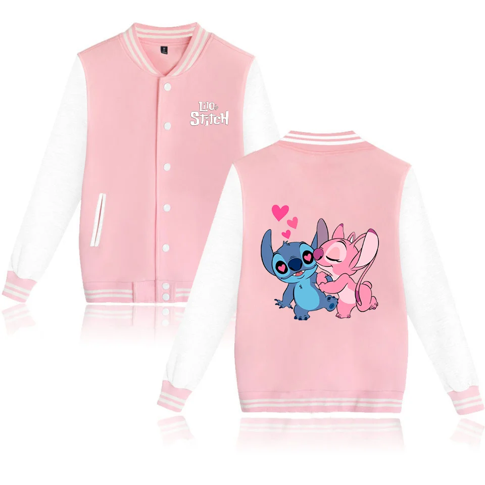 Lilo Stitch Varsity Baseball Bomber Jacket Men Women Hip Hop Harajuku Jackets Kids Boys Girls Single Coats