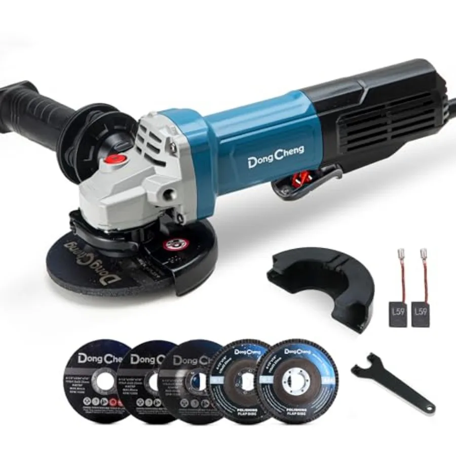 

DongCheng 9.2 Amp Power Angle Grinders 4-1/2 in. 11800RPM Tool-Free Guard Electric Metal Grinder Tool Small Corded Angle Grinde
