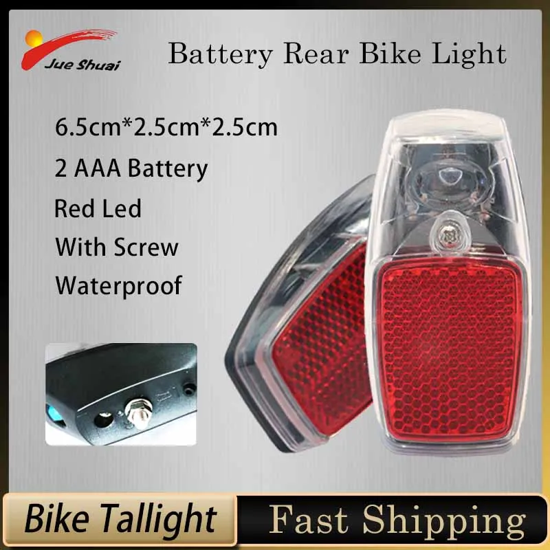 Night Safety Warning E Bike Lamp 2AAA Battery Night Safety Warning Road Bike Rear Light Easy Installation with Screw for Bicycle