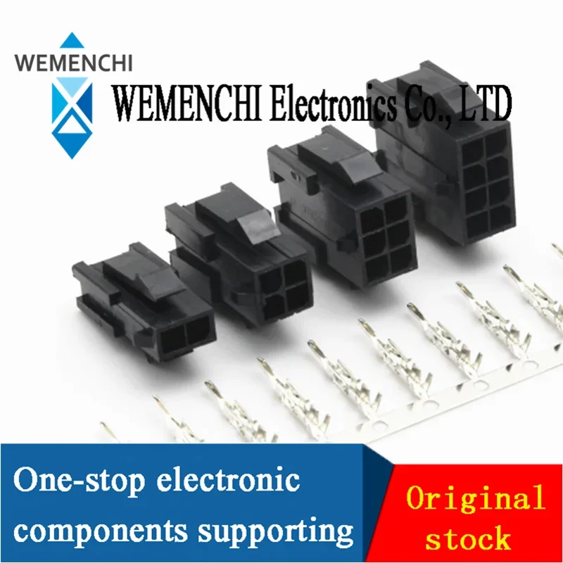 10set Micro-Fit 3.0 3.0mm Pitch Connector Double row Female Housing+Male Terminal 2P 4P 6P 8P - 24Pin Mini 5559/43020 Female She