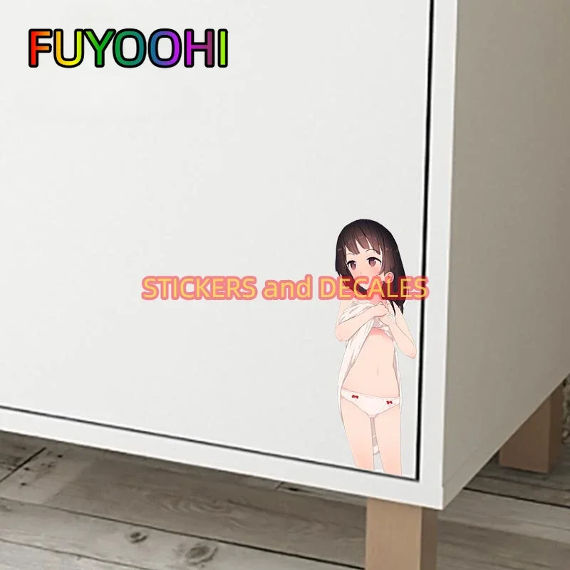 FUYOOHI Lovable Short Hair Loli Car Sticker Funny Occlusion Scratch Decal Creative Windows Motorcycle Car Accessories