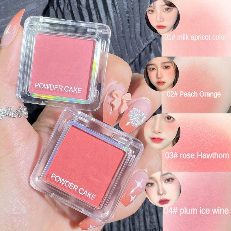 Natural Face Powder Blusher Matte Cheek Tint Brighten Face Waterproof Blush Powder Soft Female Makeup Face Contouring Cosmetics