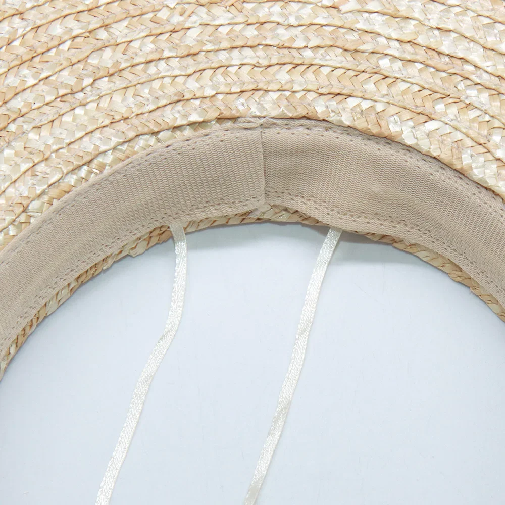 Sommer Leere Top Runde Sonnenhüte für Frauen Elegante Breite Große Krempe Strand Strohhut Casual Panama Caps Uv-schutz Kappe Sombrero – Detail 4