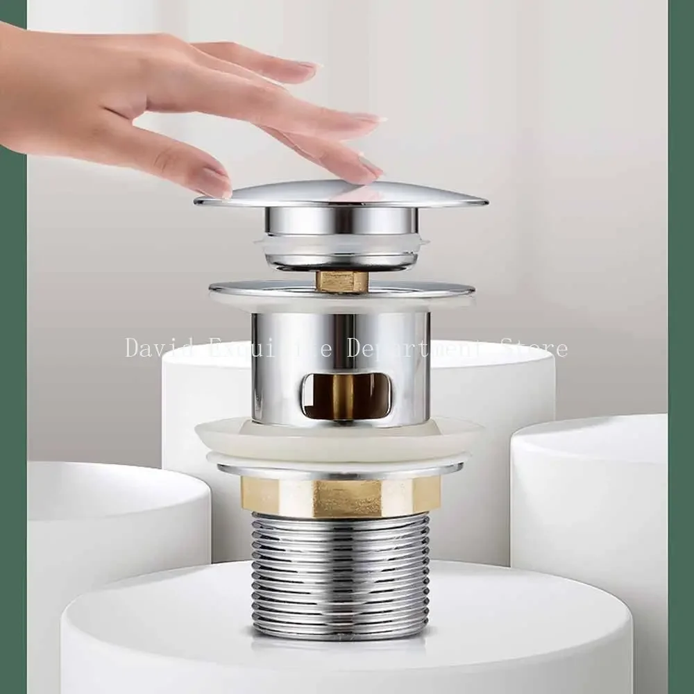 

Basin Waste Click-Clack Slotted Unslotted Dome Brass Sink Pop Up Plug Push