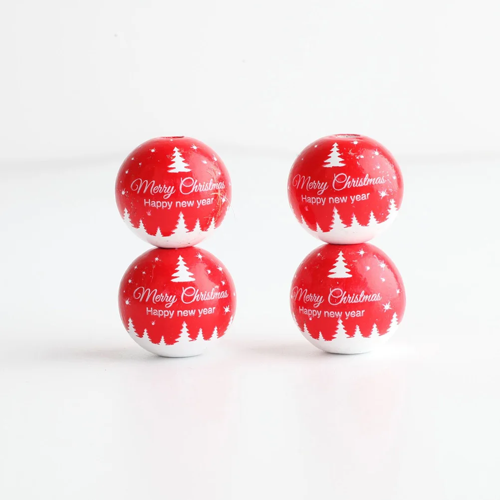 50 قطعة من الخرز الخشبي المستدير الفاخر، سطح أملس آمن لمشاريع DIY، ديكور عيد الميلاد، خرزات خشبية لعيد الميلاد، خرزة عيد الميلاد #6