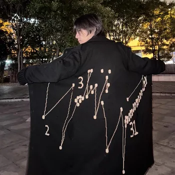 FANDISHI ใหม่สไตล์ญี่ปุ่นและเกาหลีลําลองหลวมพอดีเสื้อแจ็คเก็ตผู้ชายลมสีเข้ม