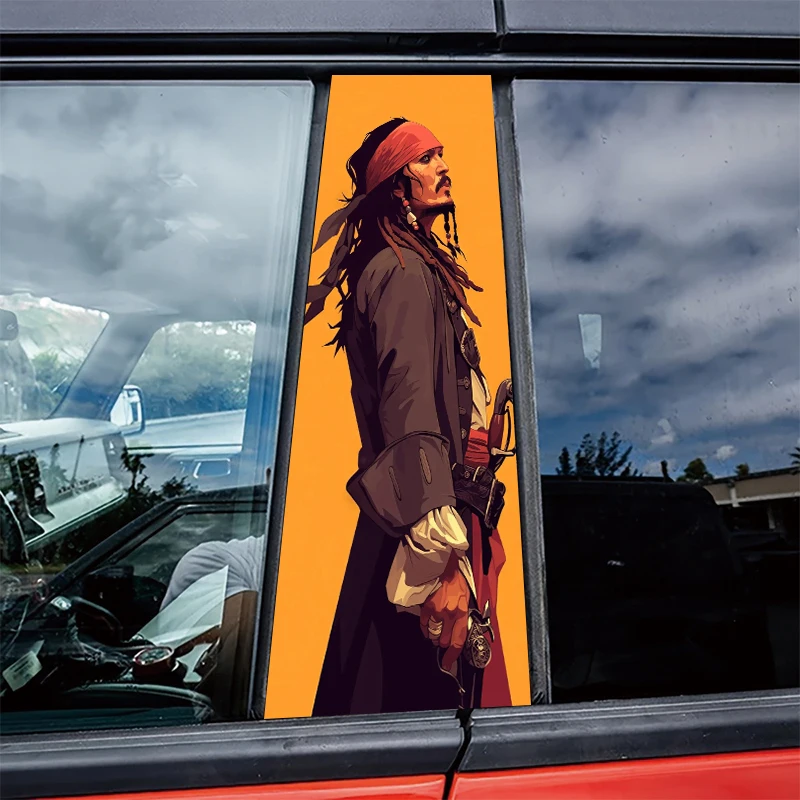 

2 наклейки на центральные стойки автомобиля, защитная пленка Captain Jack, устойчивые к царапинам наклейки.