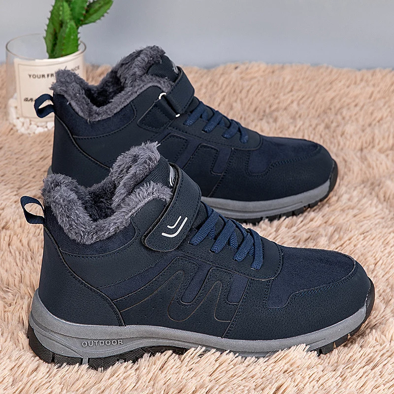 

New Men Women Winter Boots Platform Non-slip Casual Winter Walking Shoes Warm Plush Unisex Sneakers Outdoor Working Ankle Boots