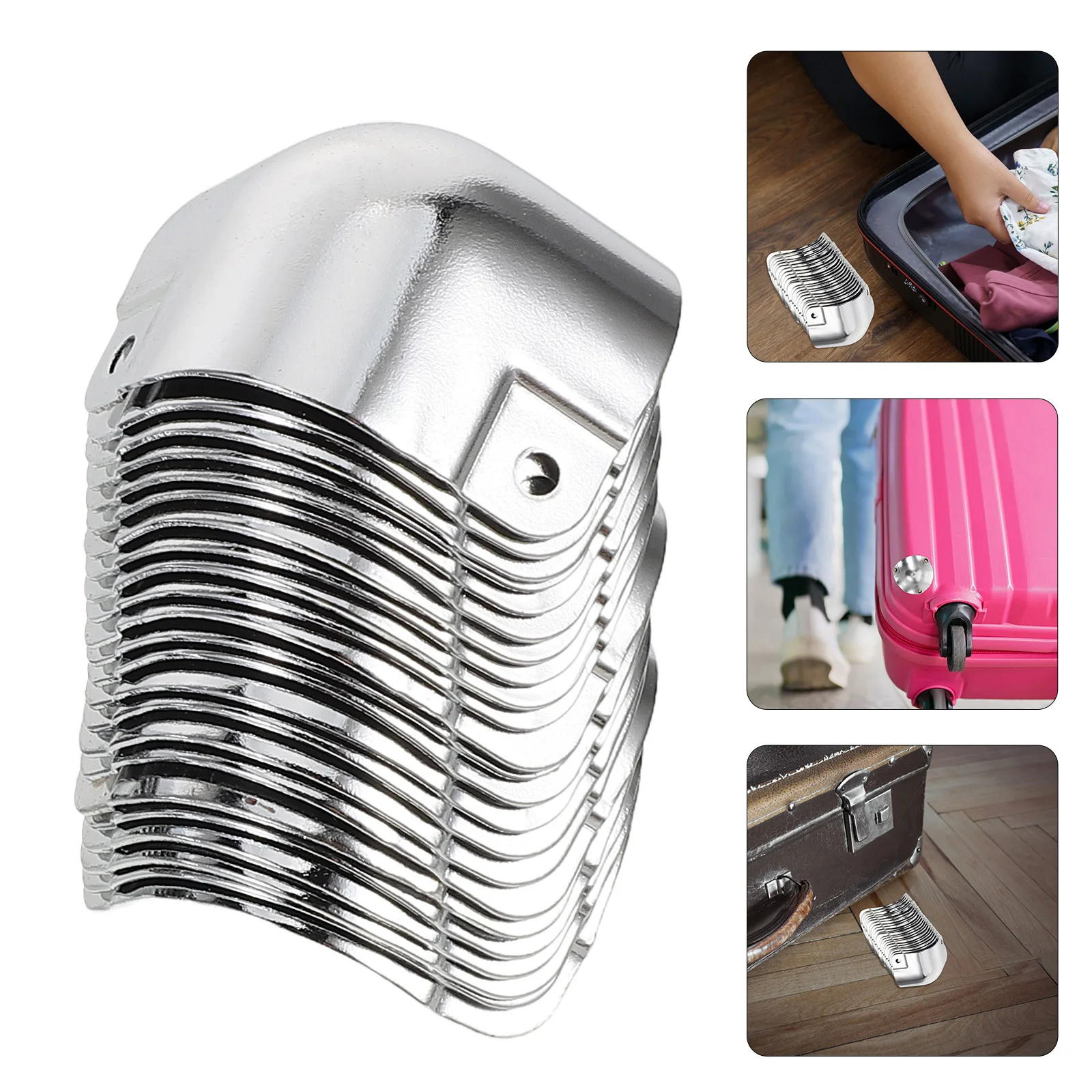 20Pcs Aviation Case Corner Protectors Electrolytic Plate Durable Metal Box Edge Guards Travel Toolbox Aluminum Alloy Corner