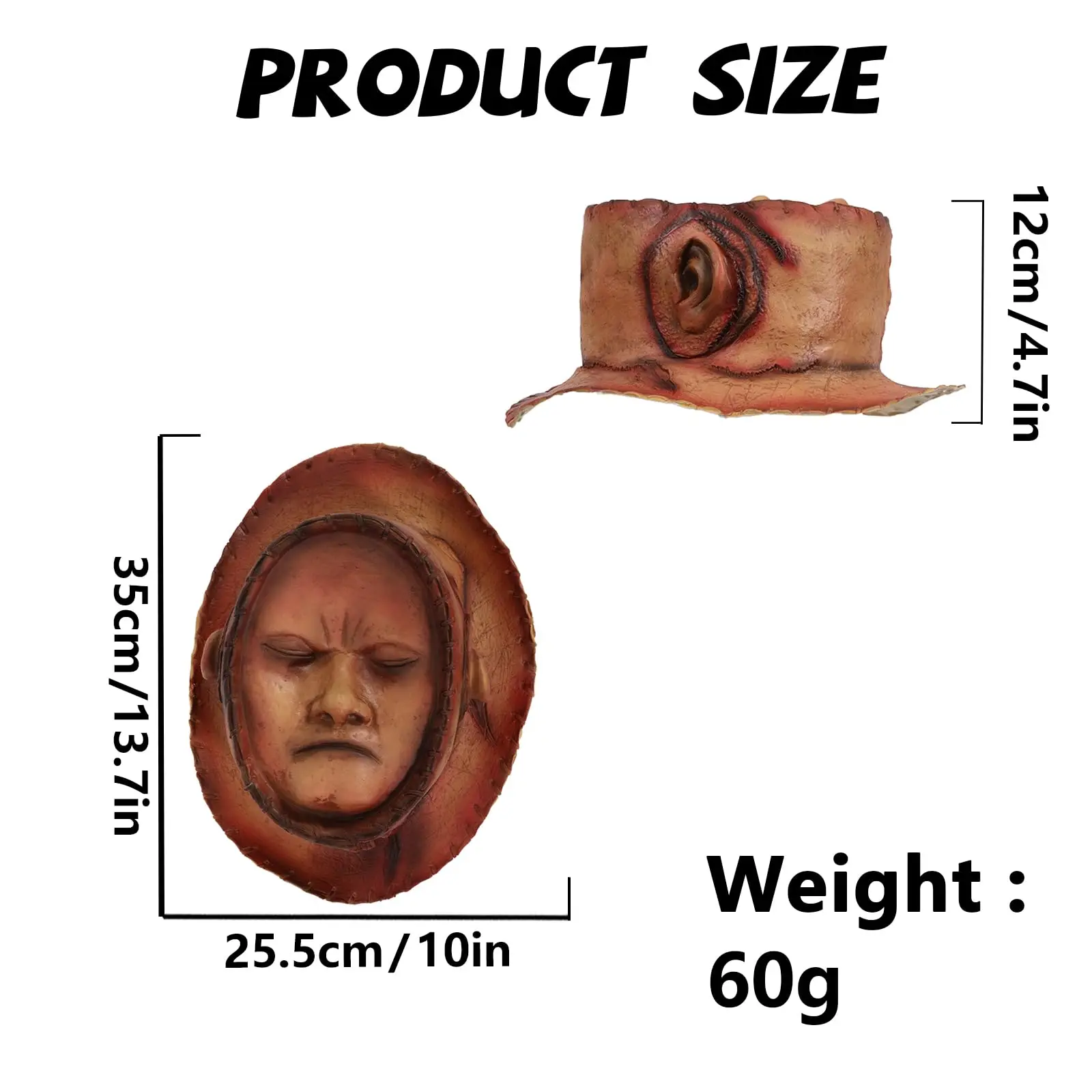 Chapeau de Cowboy Woody avec visage humain, casquette Jessie en Latex d'horreur occidentale pour femmes et hommes, accessoire de Cosplay effrayant pour Halloween
