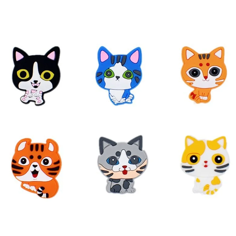 

6 Pcs/lot PVC Shoe Charms for Clogs Lovely Cat Shoe Charms Decoration Accessories for Christmas Birthday Gift Party
