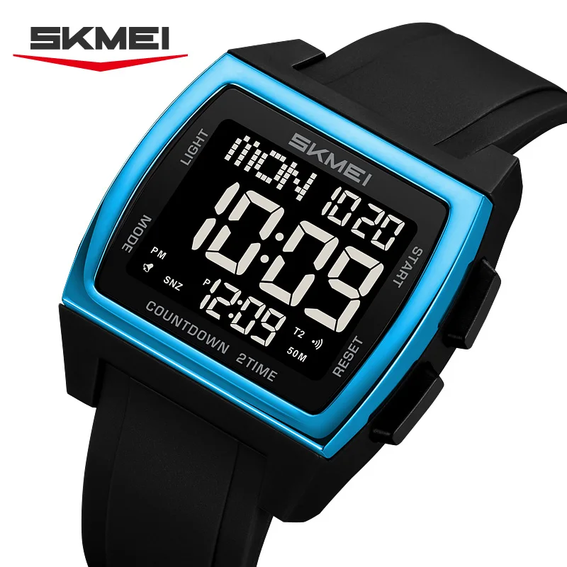

SKMEI 2453 Мужские и женские спортивные часы для активного отдыха, многофункциональные водонепроницаемые электронные часы из TPU, цифровые часы, reloj hombre