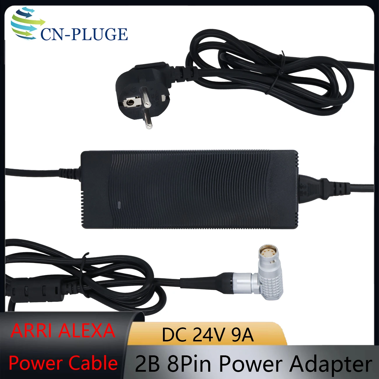 ARRI ALEXA Power Cable Mini, Mini LF/ALEXA 35/Blackmagic URSA CINE Camera 2B 8Pin Female  24V DC Power Adapter 110V-220V