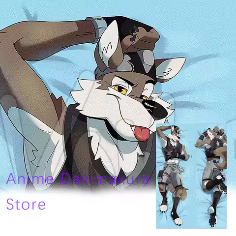 Fortnite Wolf Wendell (Fortnite) Dakimakura Anime Furry Double-Sided Print Pillowcase Life-Size Body Pillow Cover