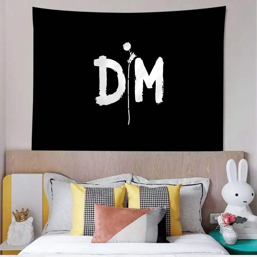 Electronic Rock D-Depeche Anime Tapestry Hippie Flower Wall Carpets Dorm Decor Wall Hanging Home Decor