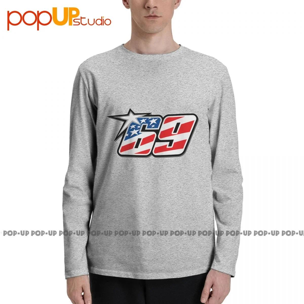 Nicky 69 Hayden Motorcycle Racing Long Sleeve T-Shirts T-shirt Tee Cute Design Natural Comfortable