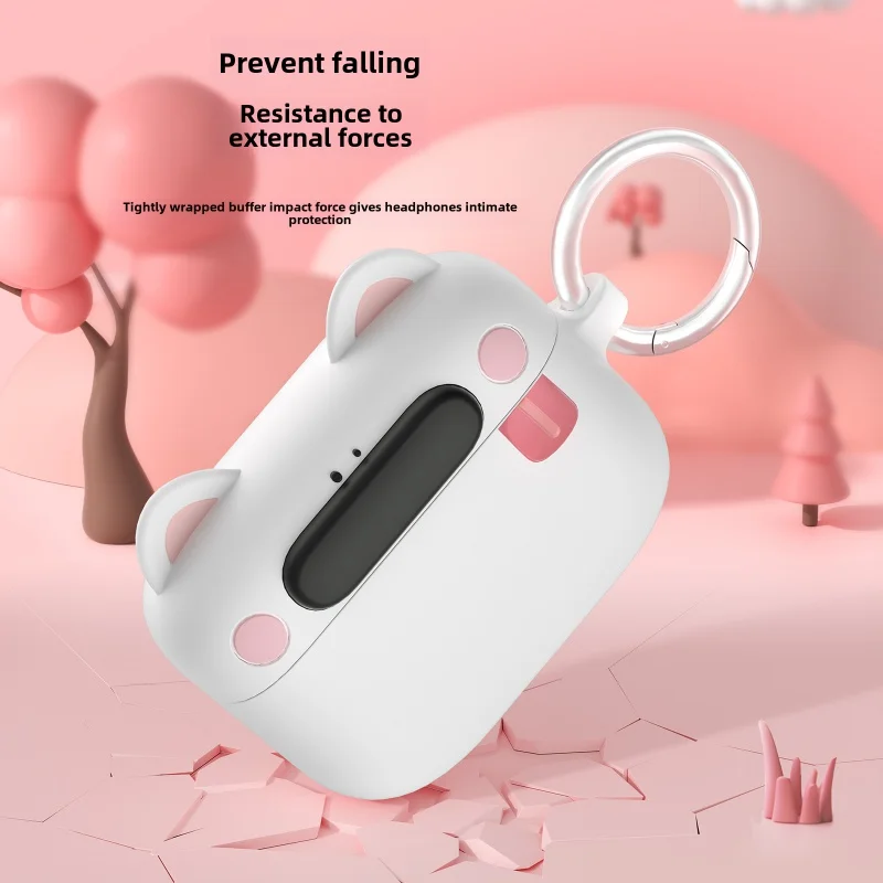 Compatible AirPods Pro 2nd Generation Case with Keychain Cute Anime Dog Soft Silicone Cartoon Protective Cover Max Air Pod 3rd