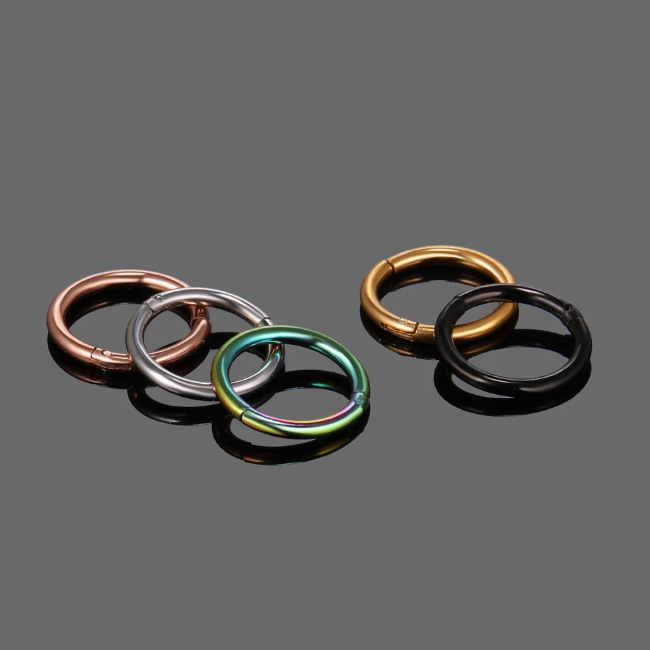 10 Stück Scharniersegment Nasenring Edelstahl Nasenring Septum Clicker Piercing Lippe Ohrknorpel Helix Körperpiercing Schmuck – Detail 7