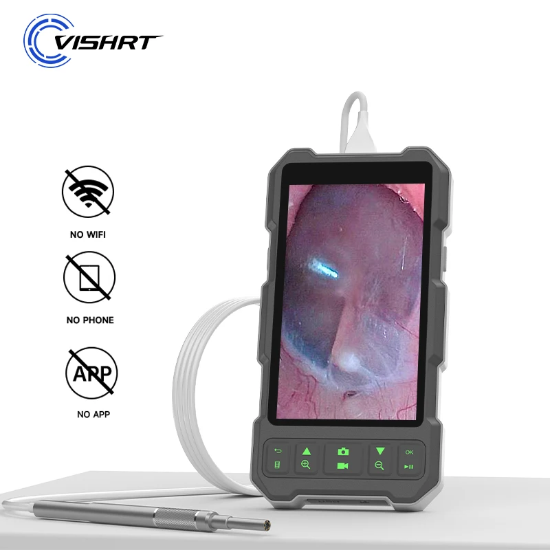

Ultra Thin 3.9MM Ear Borescope IP67 Waterproof Ear Camera 4.5'' IPS Split Design 1080P HD with 2600mAh for Safe Ear Wax Removal