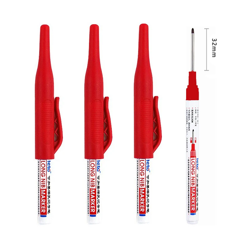 4 Stks/set 30Mm Diep Gat Lange Puntkop Markers Voor Metalen Perforerende Pen Waterdichte Badkamer Houtbewerking Decoratie Multi-Purpose