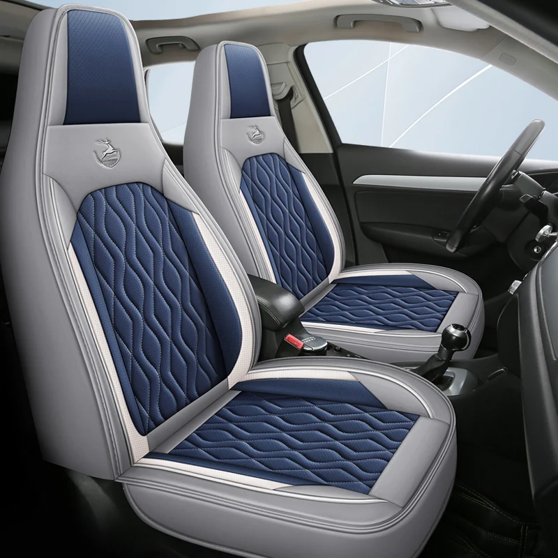 

Front Row Double Seat, Luxurious Nappa Leather Full-Cover Integrated Car Seat Cover, Universal, with a Delicate Texture, Soft, Comfortable, and Breathable, Suitable for All Seasons, Three-Dimensional Full Surround Design, Ergonomic Design, Three-Dimension