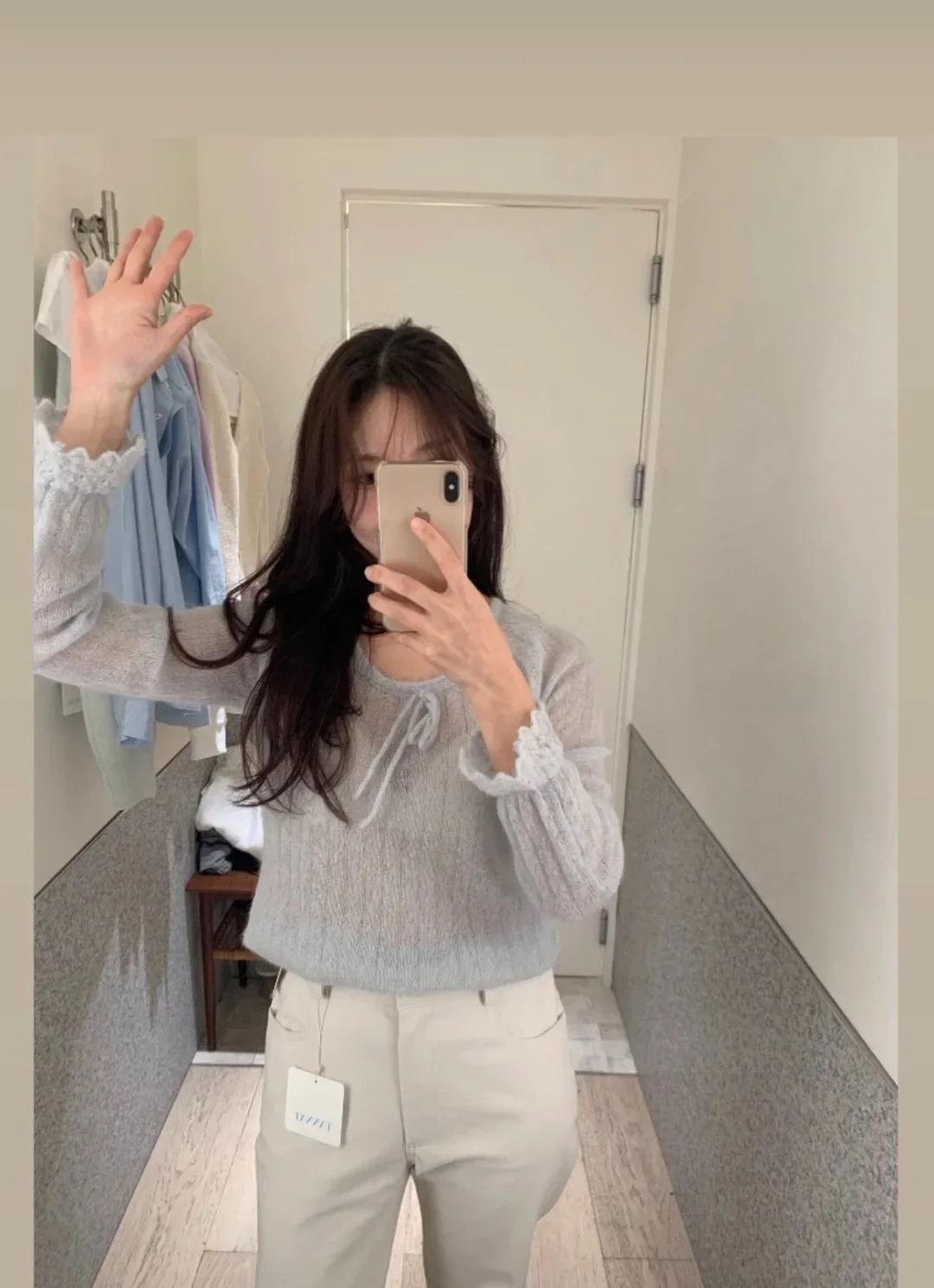 

Женский вязаный топ Sweet d, длинный шерстяной жак све, нежный голубой весенне-осенний модный женский трикотаж