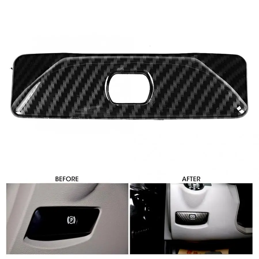 Carbon Fiber Texture Electronic Handbrake P Button Cover Fit for Mercedes Benz C-Class GLK w204 2008 2009 2010 2011 2012-2014