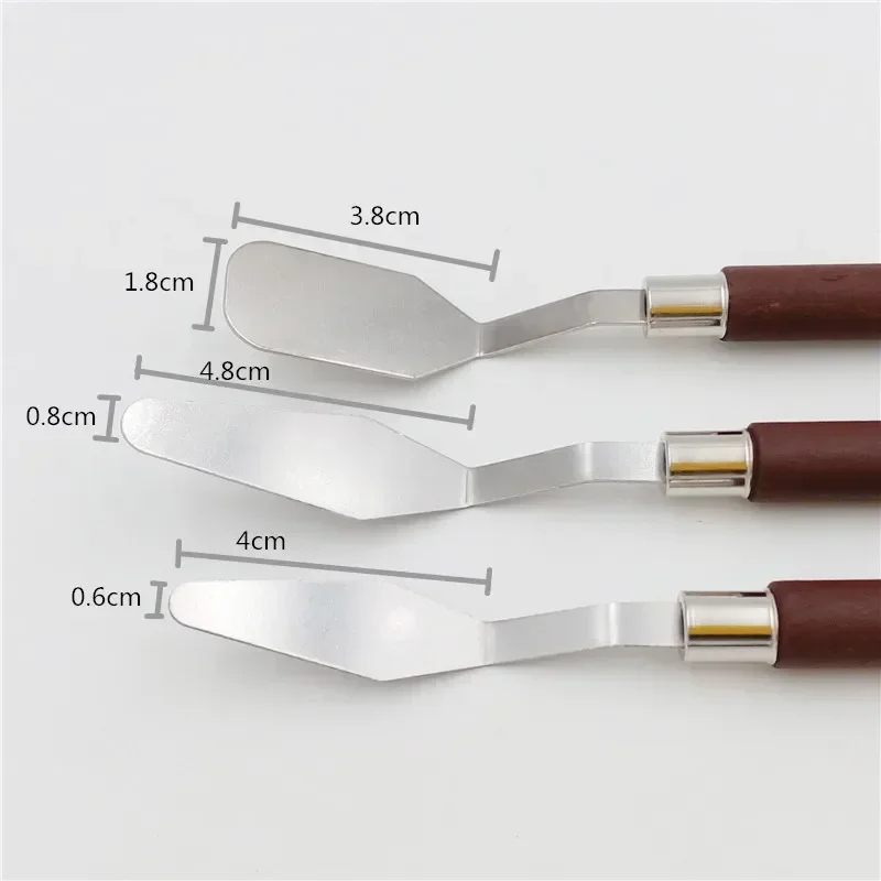 Stainless Steel Painting Knife Blade Palette Scraper Set Spatula Knives For Artist Oil Painting Tool 3pcs/5pcs