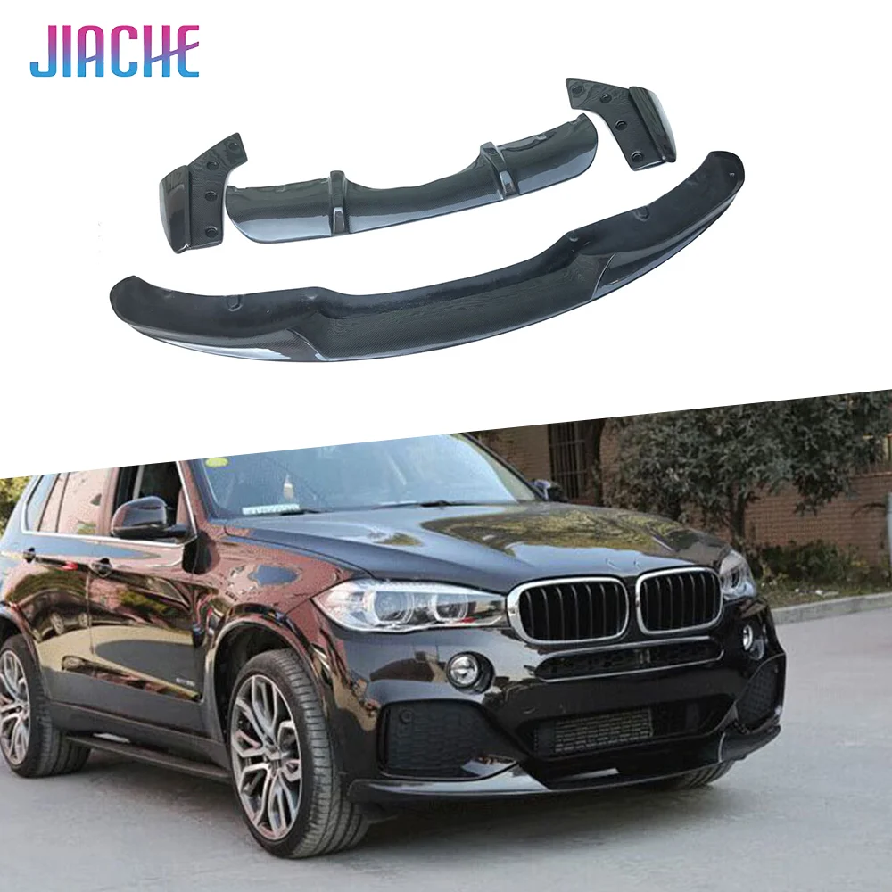 

JIACHE Carbon Fiber Front Bumper Lip Spoiler Rear Diffuser Splitters For BMW X5 F15 M-Tech M Sport 2014-2018 FRP Body Kit
