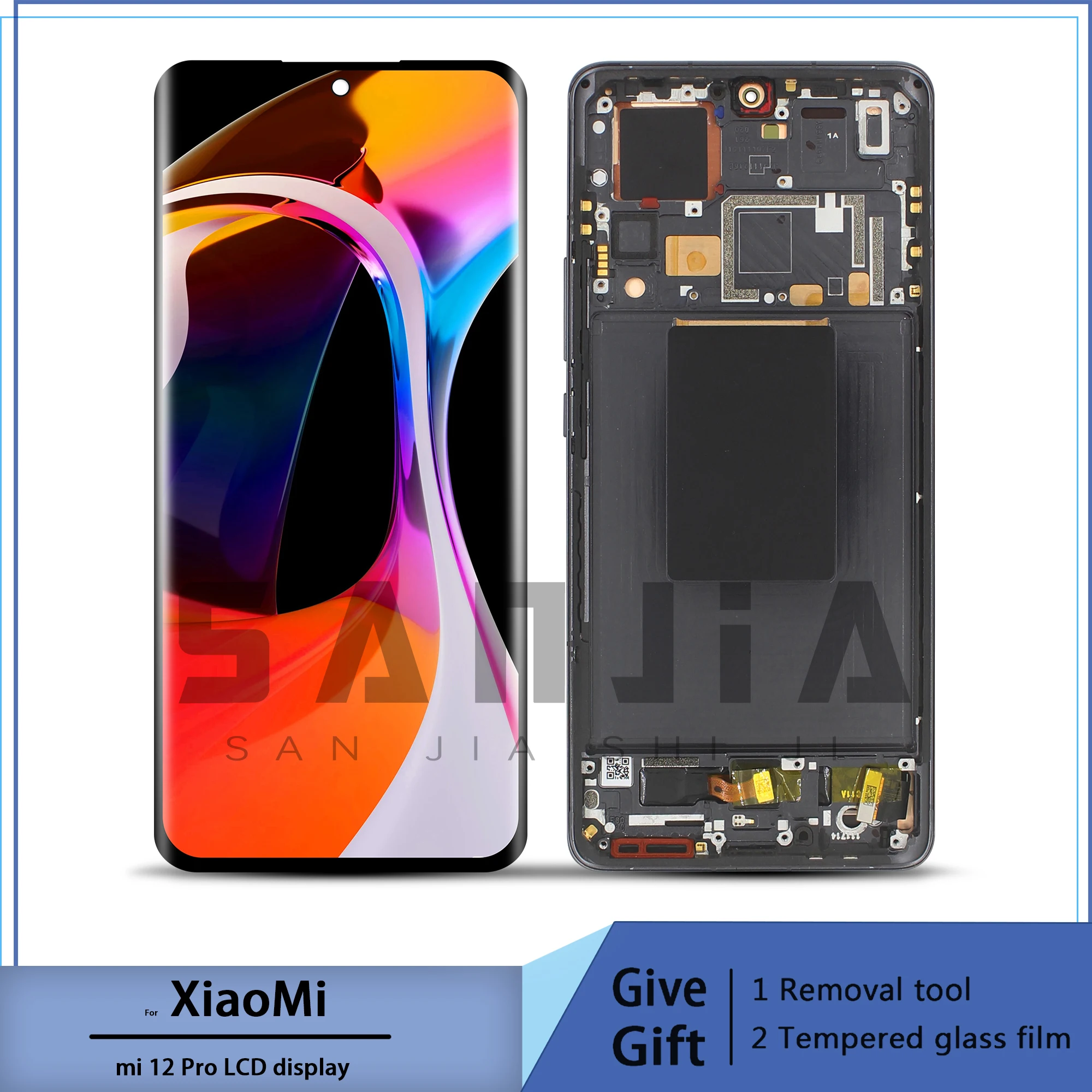 For Xiaomi mi 12 Pro LCD Display Screen Touch Panel Digitizer Assembly Replacement For mi 12 pro Screen With Frame