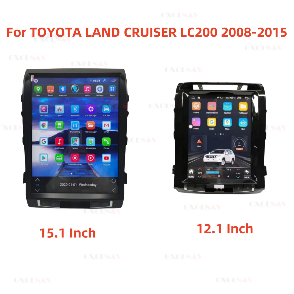 Android For TOYOTA LAND CRUISER LC200 2008-2015 High/Low Car Radio Player Auto GPS Navigation Head Unit Vertical Screen Carplay