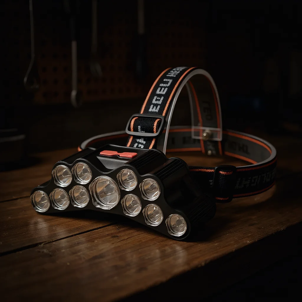 

11 светодиодных налобных фонарей, сильный свет, налобный фонарь, перезаряжаемая от USB, встроенный аккумулятор 18650, фонарик для рыбалки, уличный фонарь