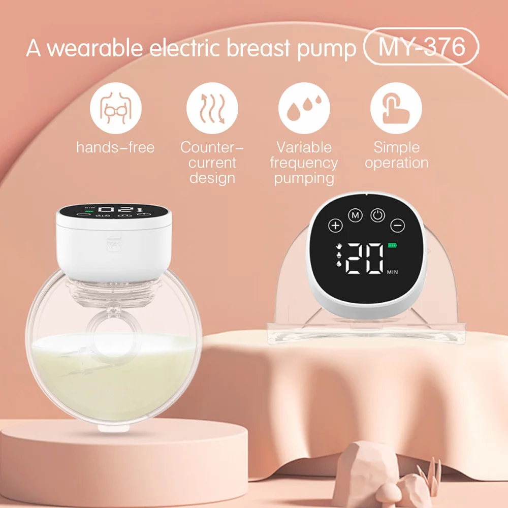 180ML Wearable Hands Free Breast Pumps Electric Breast Pump Silent Invisible Comfort Milk Collector 3 Modes 9 Levels of Suction