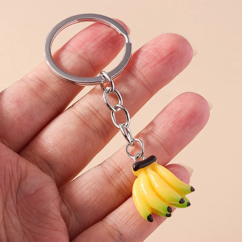 Lovely Simulation Vegetables Fruits Keychains Cartoon Corn Mango Strawberry Orange Keyring Car Key Holder Bag Pendants Jewelry image 5