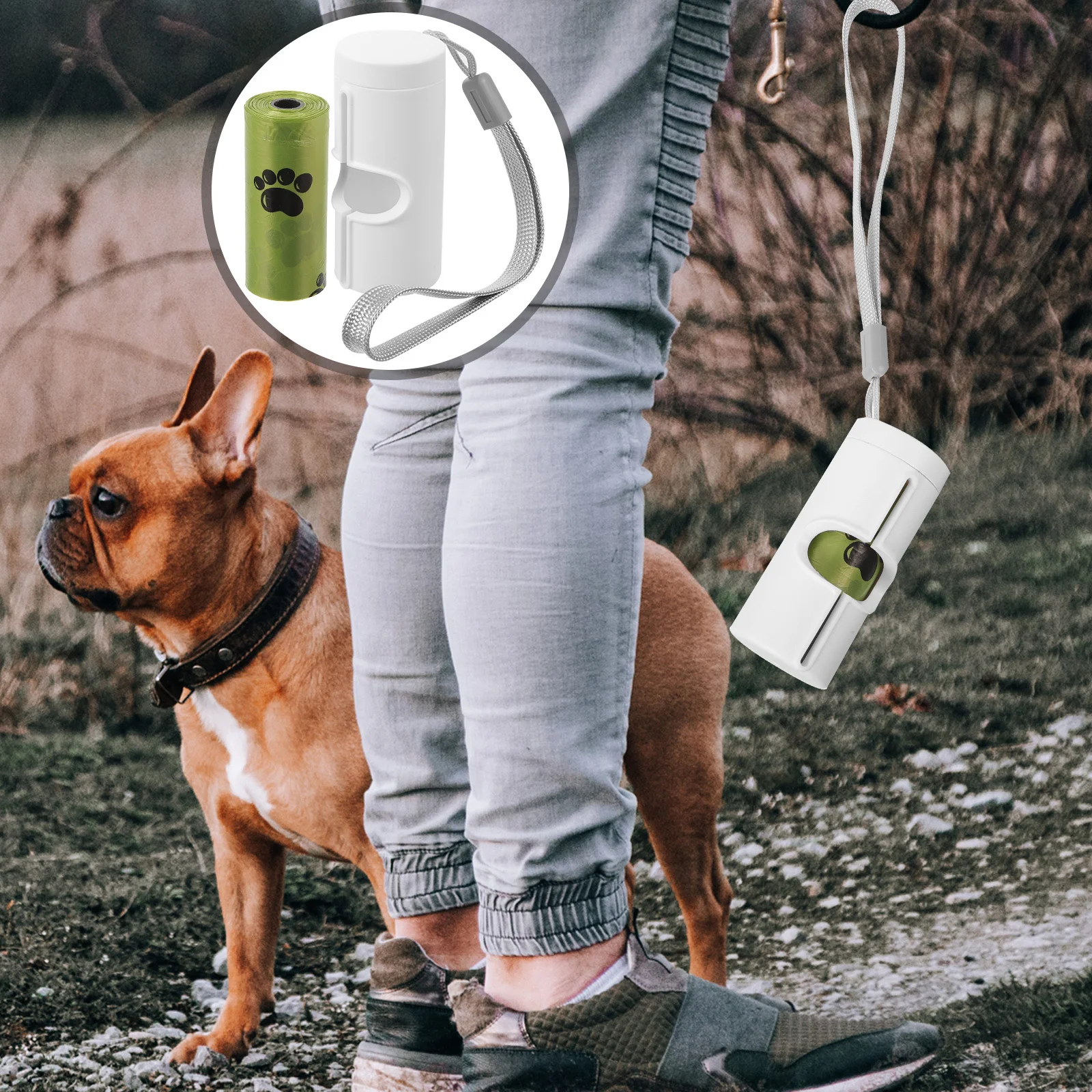 

1 set Poop Waste Dispenser Portable Dog Poop Bag Holder For Walking Travel Camping Outdoor Pet Supply Waste Bag Organizer Dog
