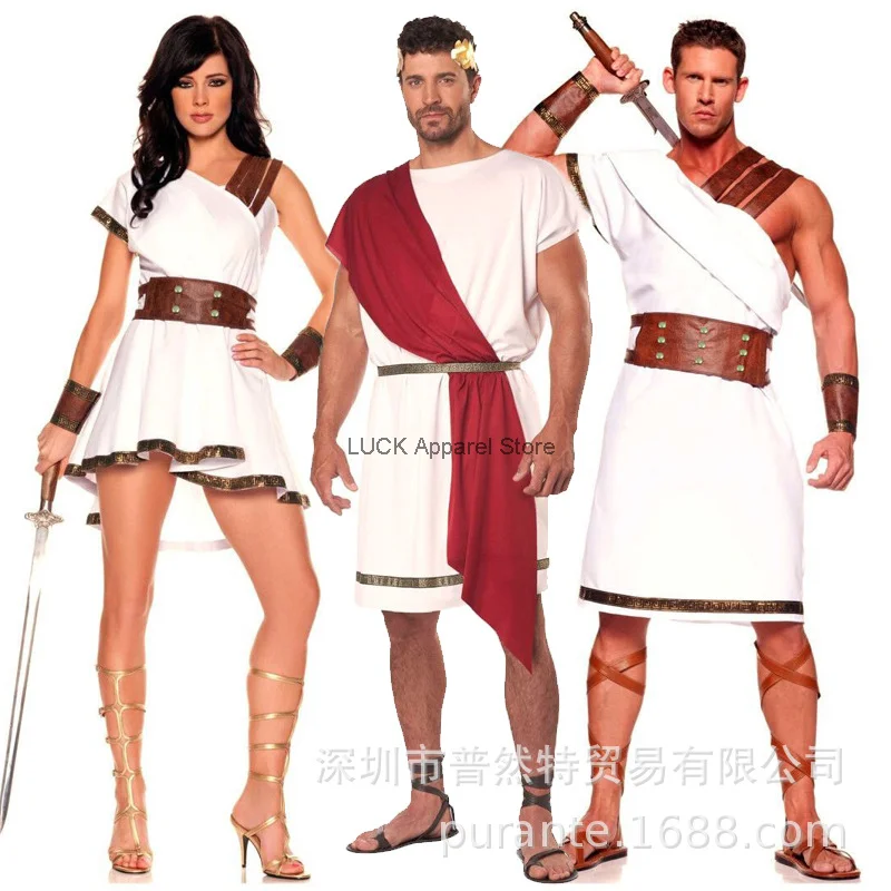 

New Halloween Role Play Cosplay Costume Ancient Greek King Gladiator Costume Couple Costume Stage Costume