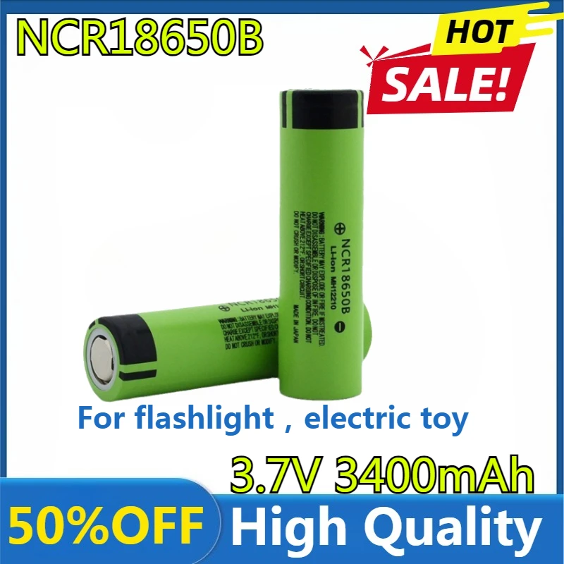 

New High Quality Replaceable Batterie NCR18650B 18650 3400mAh 3.7V, Batteries Au Lithium Rechargeables Pour Lampe De Poche