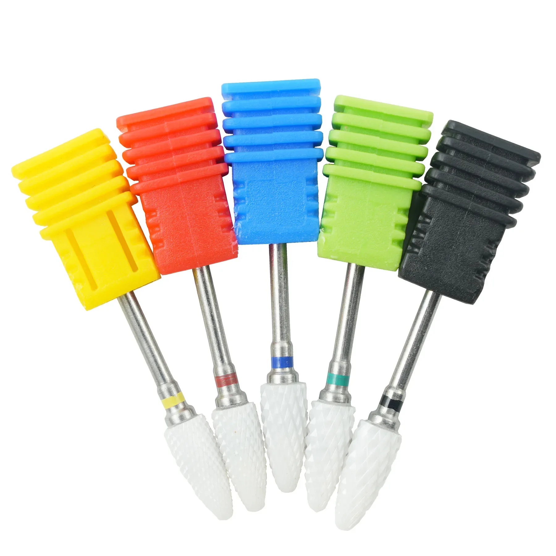 1 pz punte da trapano per unghie frese in ceramica a fiamma per manicure punte elettriche per pedicure per unghie lime per rimozione smalto gel accessori per unghie