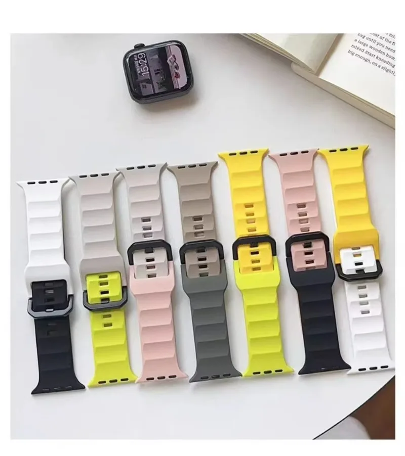 سيليكون الفرقة ل أبل ساعة الترا 2/1 49 مللي متر 46 مللي متر 45 مللي متر 44 مللي متر 42 مللي متر 40 مللي متر 41 مللي متر معصمه iWatch سلسلة 10 9 8 5 SE 6 5 4 اكسسوارات
