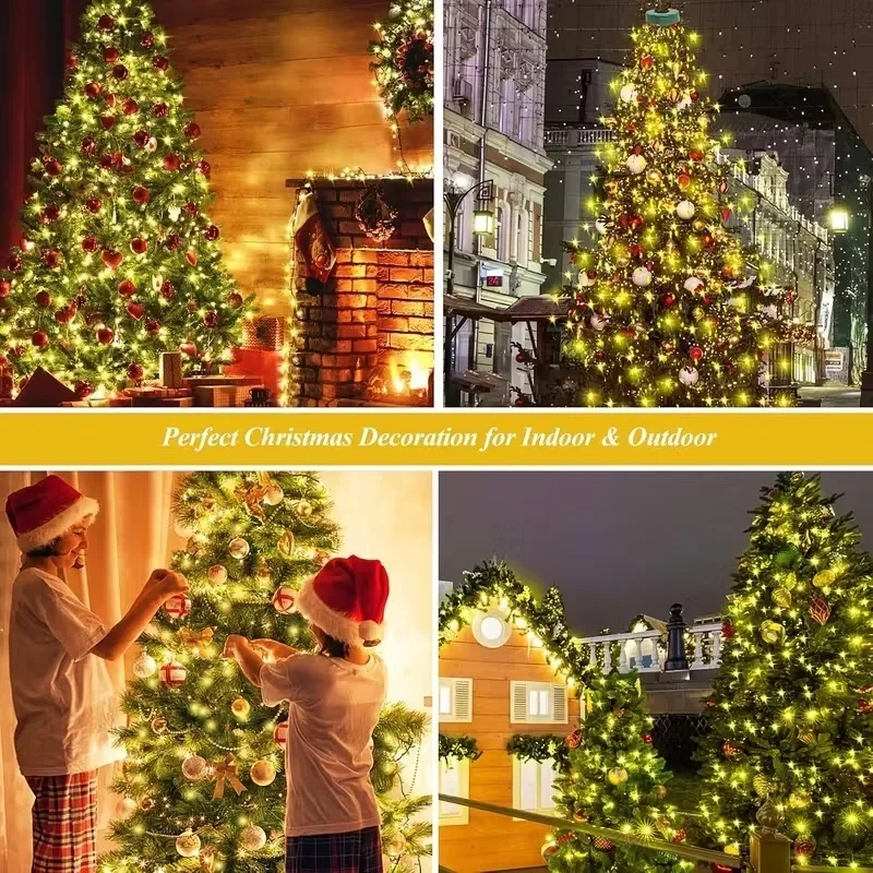 LED Kerstboom Topper Lights Ring WaterfallString Lights Outdoor Waterdichte Tuin Yard Decoratie HolidayTree Verlichting Decor