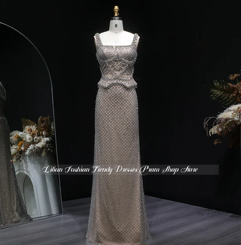 Vestidos de noche con cuentas glamorosos personalizados Vestidos de fiesta con apliques de perlas de cristal Vestidos de fiesta de boda Vestidos de fiesta de cumpleaños