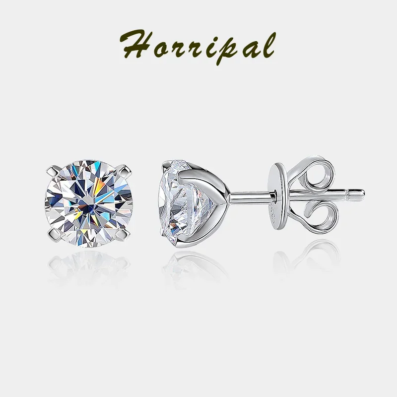 

0.2-2CT D VVS1 Moissanite Earrings for Women 925 Sterling Silver Plated 18K White Gold Wedding Stud Earring Shiny Trendy Jewelry