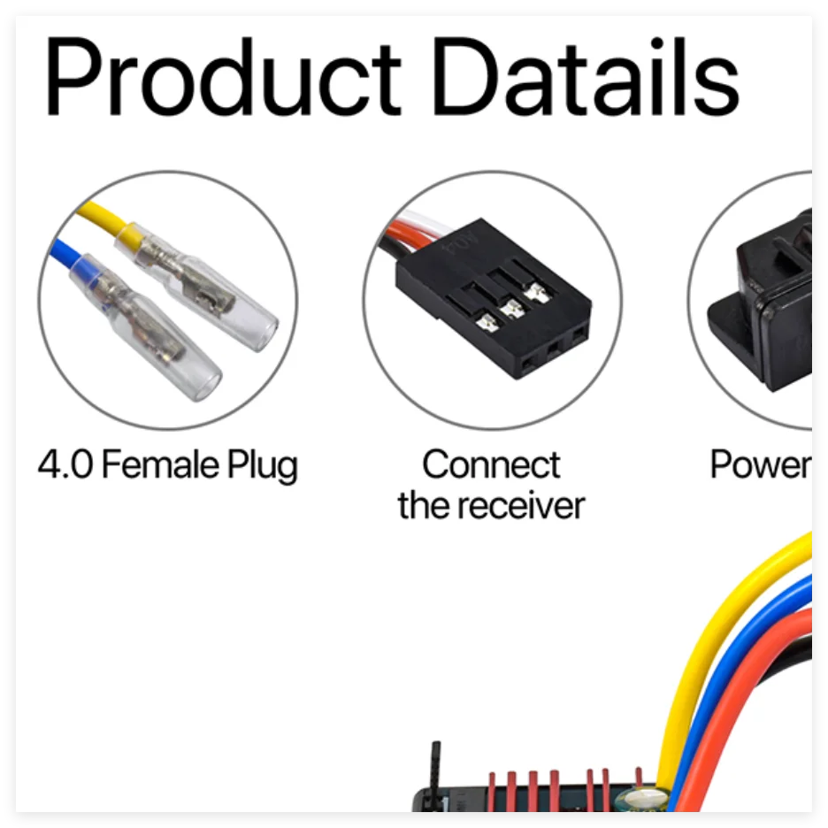 9IMOD 60A Brushed ESC IP65 Waterproof BEC 5V/2A  2-3S Lipo For 550 540 Motors For 1/10 RC Crawler Car Electronic Speed Contr