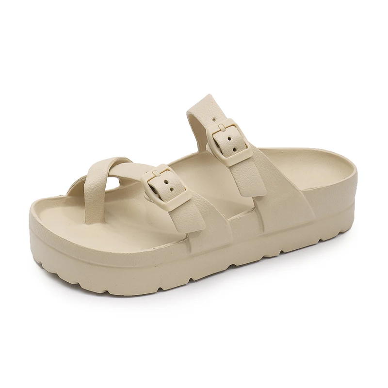 Women Platform Slippers Slip on Sandals Slides Flip Flops Adjustable Comfort Lightweight EVA Thick Soles 4cm Big Size 42 43 44