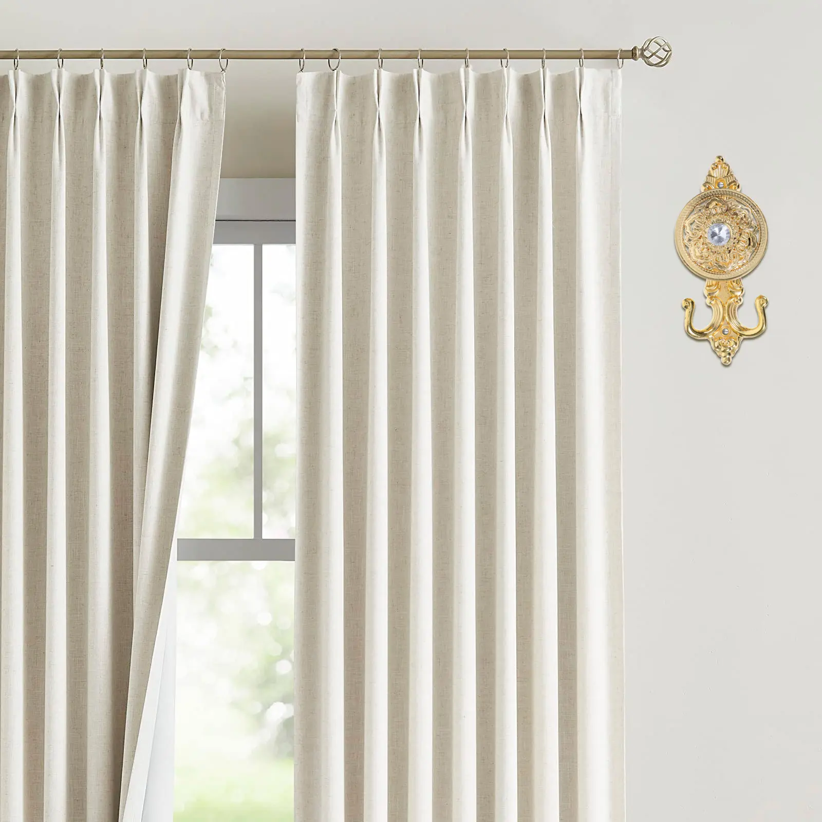 2Pcs Curtain Wall Hooks European Style Metal Curtain Holdbacks Elegant Home Decor Tiebacks for Living Room Bedroom