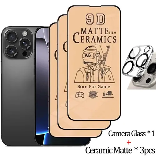 아이폰 세라믹 스크린 보호대, 아이폰 16, 15, 14, 13, 12, 11, 카메라 유리, 무광 필름, 아이폰 16 프로 소프트 9D 가드  Best5