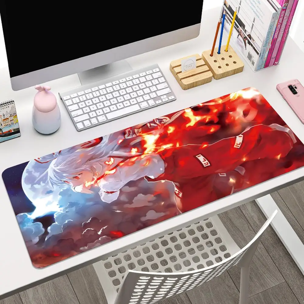 Touhou Project Tōhō Purojekuto Huziwara No Mokou Anime Mousepad Large Gaming Mouse Pad LockEdge Thickened Computer Keyboard